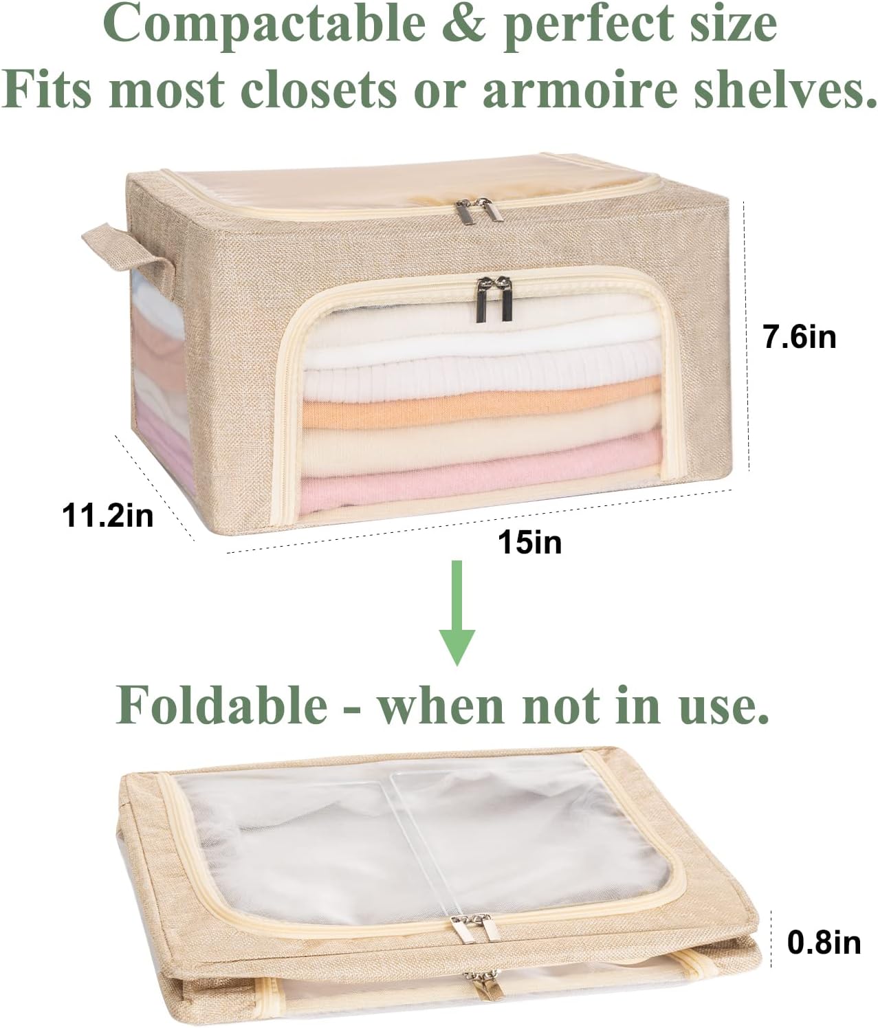 22L Cashmere Sweater Storage Bag And Natural Cedar Ball | BREATHABLE Cashmere Protection Pouch Friendly For Merino Wool/Knit Sweater Storage for Closet Shelf Stackable Knitwear Wool Clothes Organizer