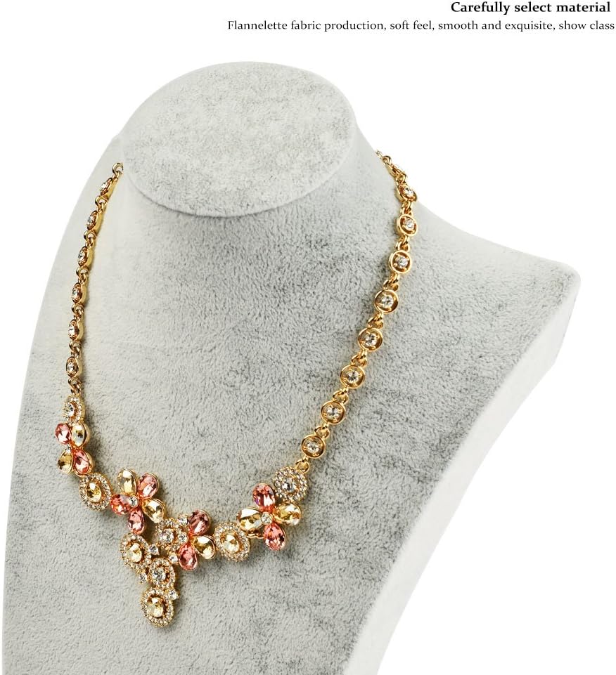 Oirlv Velvet 3-Dimensional Jewelry Stand Necklace Pendant Chain Jewelry Bust Display Holder/necklace bust (H:11.42")