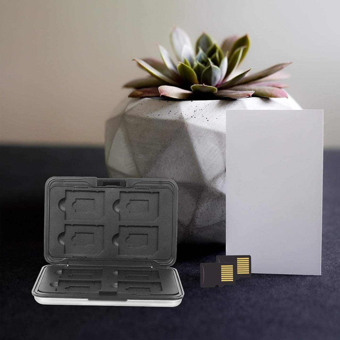 Memory Card Storage Box Case Holder Slots with TPU Inner Bracket Portable Organizer for Micro and Cards Travel Protection Silver Gray