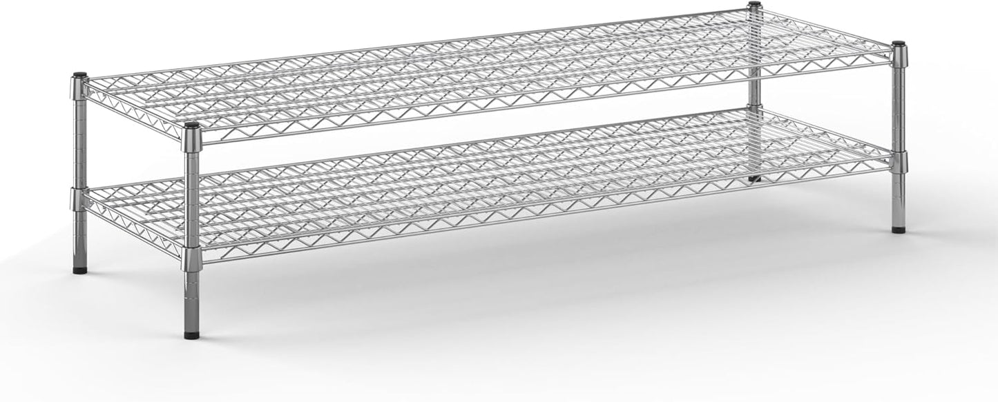 21" Deep x 60" Wide x 14" Height Wire Shelving Kit | 2-Tier | NSF Commercial Storage Rack Unit