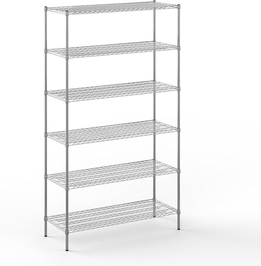 21" Deep x 54" Wide x 96" Height Wire Shelving Kit | 6-Tier | NSF Commercial Storage Rack Unit