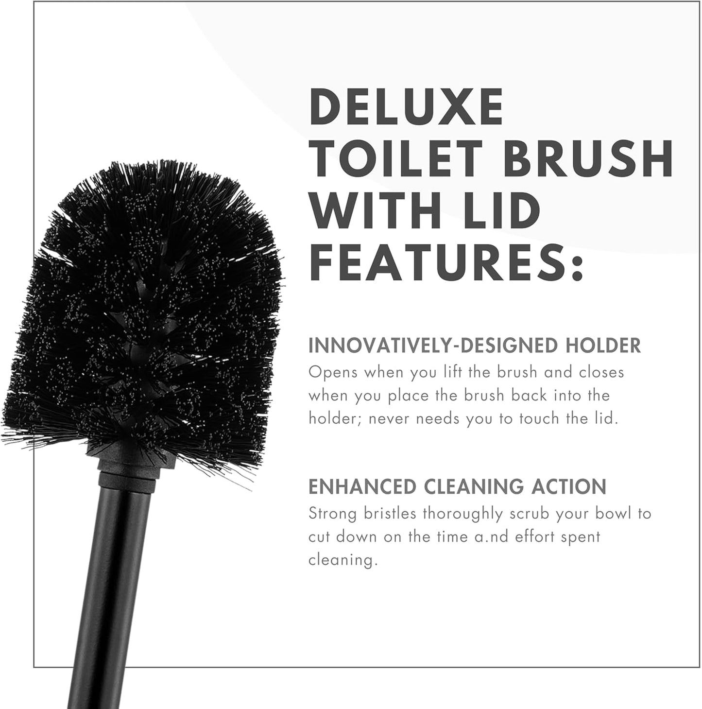 ToiletTree Products Deluxe Toilet Brush with Lid - Black