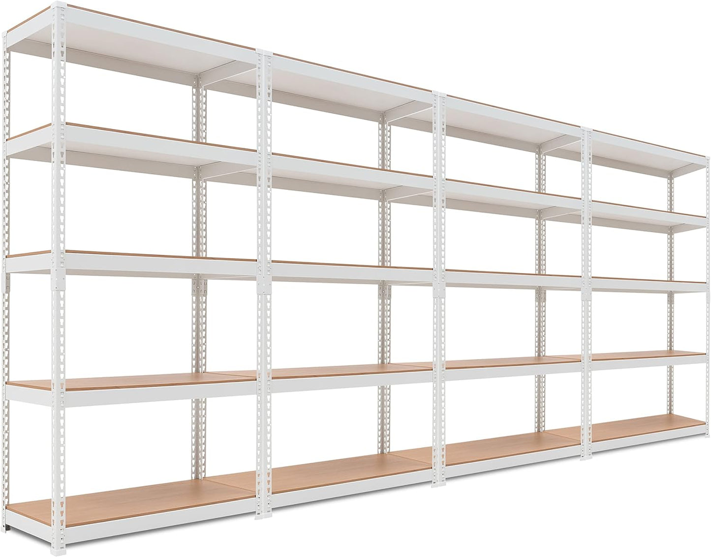 HOMEDANT 5 Tier Storage Shelves Adjustable Laminated Boltless Garage Metal Shelving Unit Heavy Duty Utility Rack Shelf Warehouse Pantry Closet Kitchen (4, (M) 35.9" W, White)