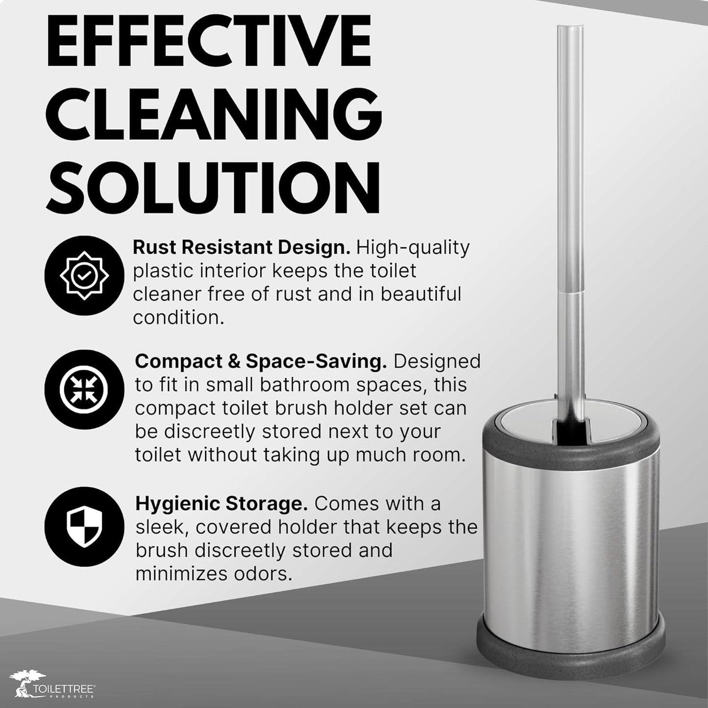 ToiletTree Products Deluxe Toilet Brush with Lid 3 Pack