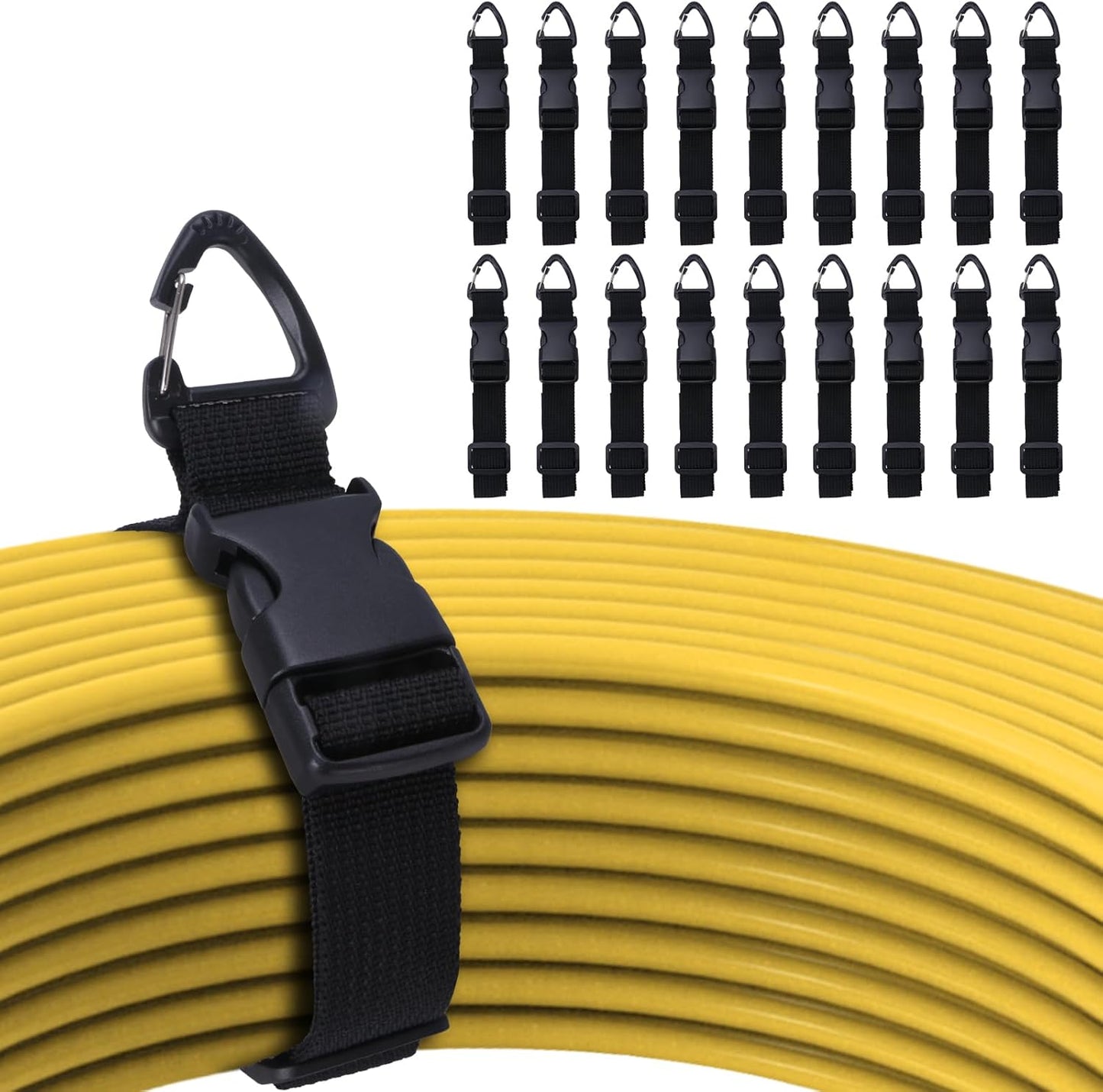 17 Inch Extension Cord Holder Organizer with Triangle Clips for Garage Organization and Storage, Adjustable Heavy Duty Storage Straps for Men Workshop (9)