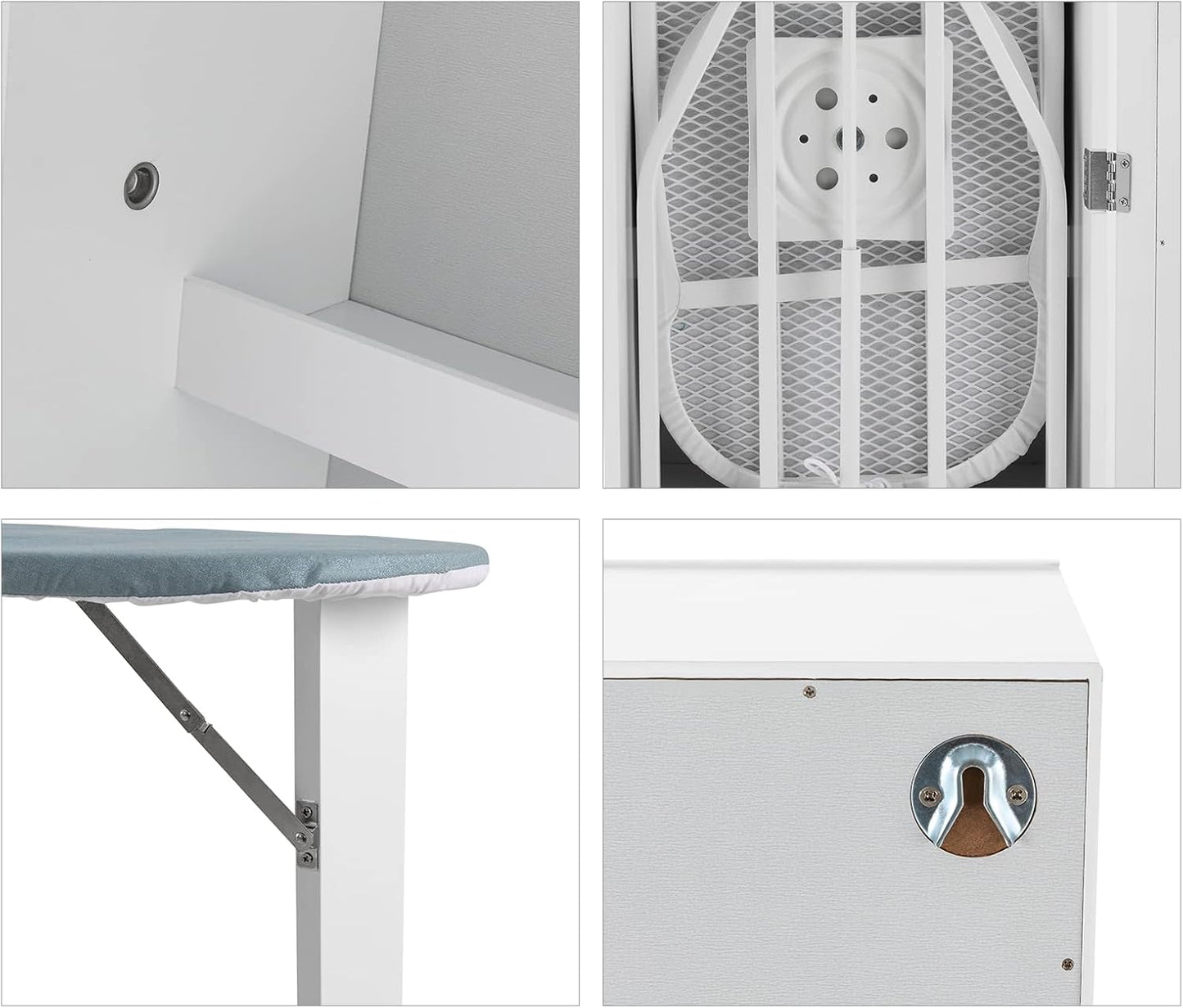 Wall Mounted Ironing Board Cabinet, Built in Swivel Ironing Board Folding with Storage, Foldable Ironing Storage Station for Home, Apartment & Small Spaces