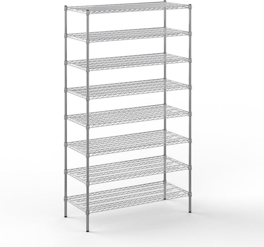 21" Deep x 48" Wide x 86" Height Wire Shelving Kit | 8-Tier | NSF Commercial Storage Rack Unit