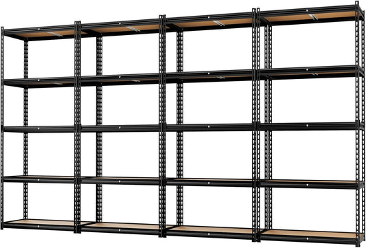LEVELEVE 5-Tier Heavy Duty Storage Shelving Unit, 2020 lbs Capacity, Adjustable Metal Utility Shelf, 48" L x 18" W x 73" H for Garage, Kitchen, Pantry, Basement, Bathroom, Laundry,4 Pack
