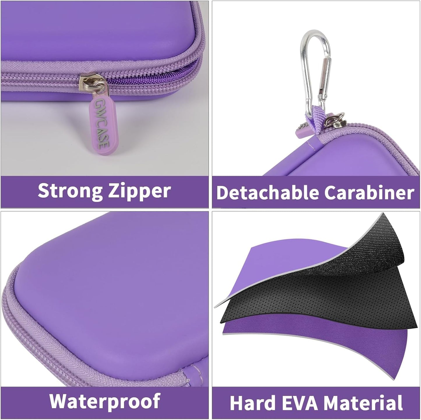 Case Compatible with Samsung T9/ T7/ T7 Shield Portable SSD 1TB 2TB 4TB External Hard Drive, Storage Travel Carrying Holder Organizer for Solid State Drives & USB Cable (Box Only)-Purple