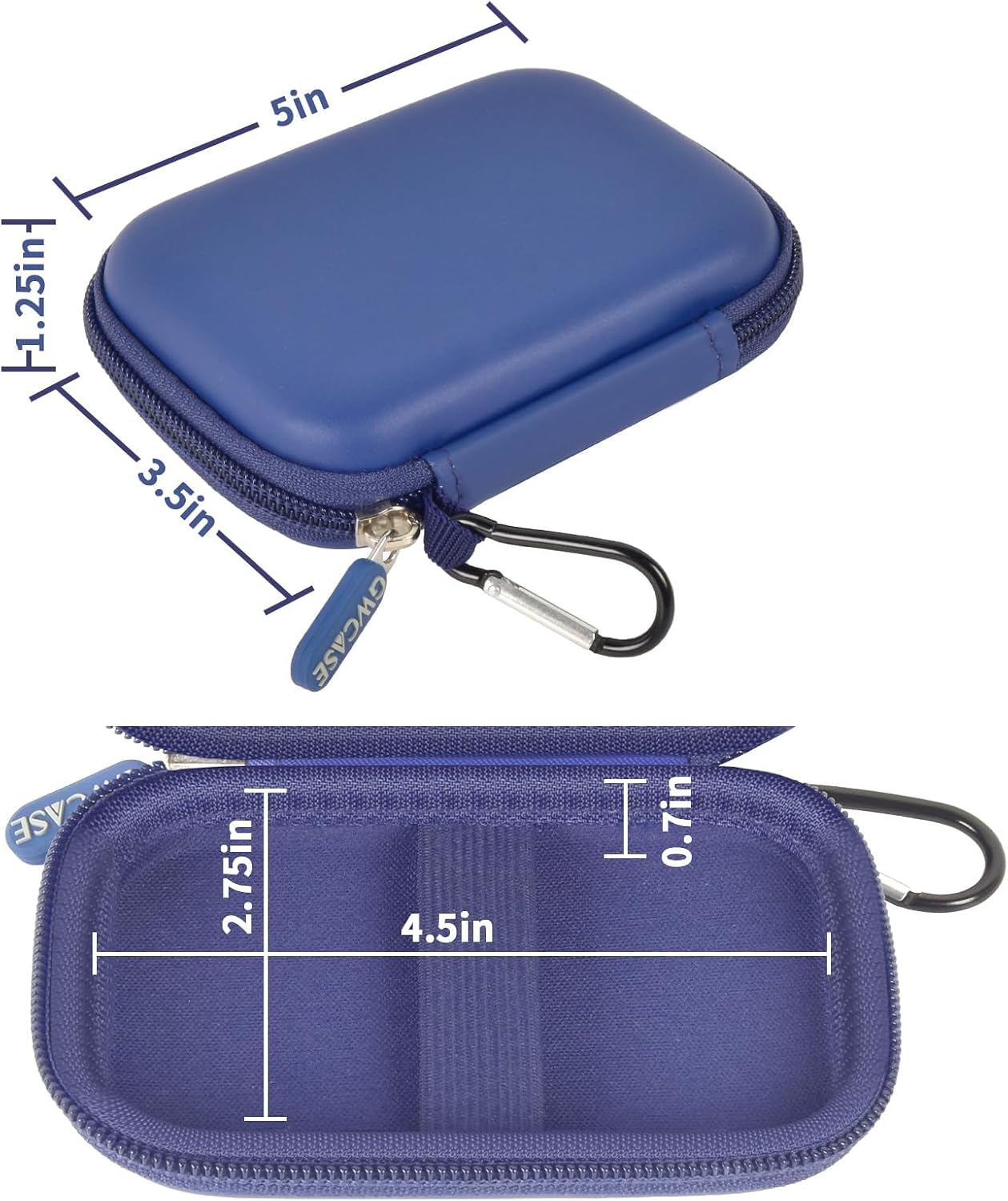 Case Compatible with Samsung T9/ T7/ T7 Shield Portable SSD 1TB 2TB 4TB External Hard Drive, Storage Travel Carrying Holder Organizer for Solid State Drives & USB Cable (Box Only)-Blue