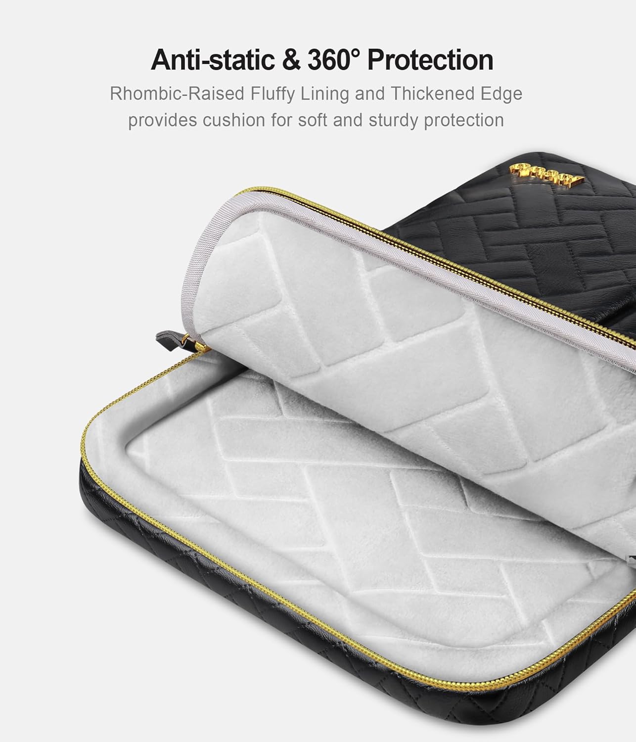 Lacdo 360° Protective Laptop Sleeve Case for 14 inch New MacBook Pro M5/M4/M3/M2/M1 Chips Pro Max A3434 A3112 A3401 A3185 A2918 2025-2021, 13.8" Surface Laptop Copilot+PC Computer Bag, Elegant Black