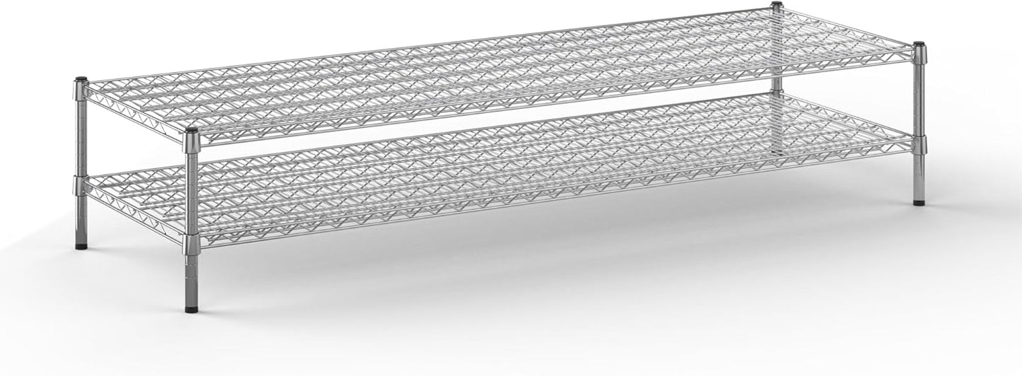 24" Deep x 72" Wide x 14" Height Wire Shelving Kit | 2-Tier | NSF Commercial Storage Rack Unit