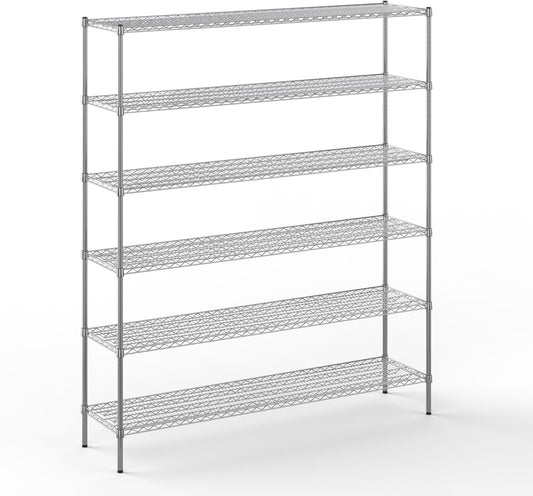 18" Deep x 72" Wide x 86" Height Wire Shelving Kit | 6-Tier | NSF Commercial Storage Rack Unit