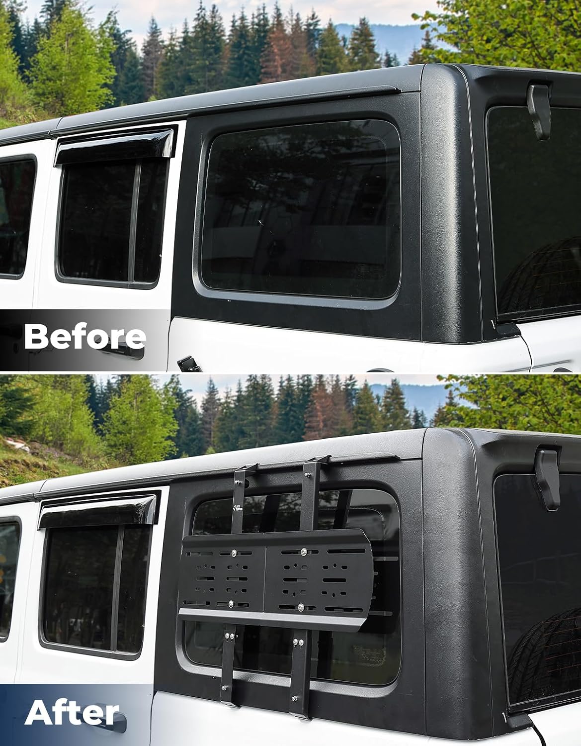 JOYTUTUS Rear Window Storage Molle Panel Kit Compatible with Wrangler JL 2018-2026(Hard Top Only), Wrangler Cargo Bracket for Recovery Traction Boards Gas Can Shovel Mount 1Pc
