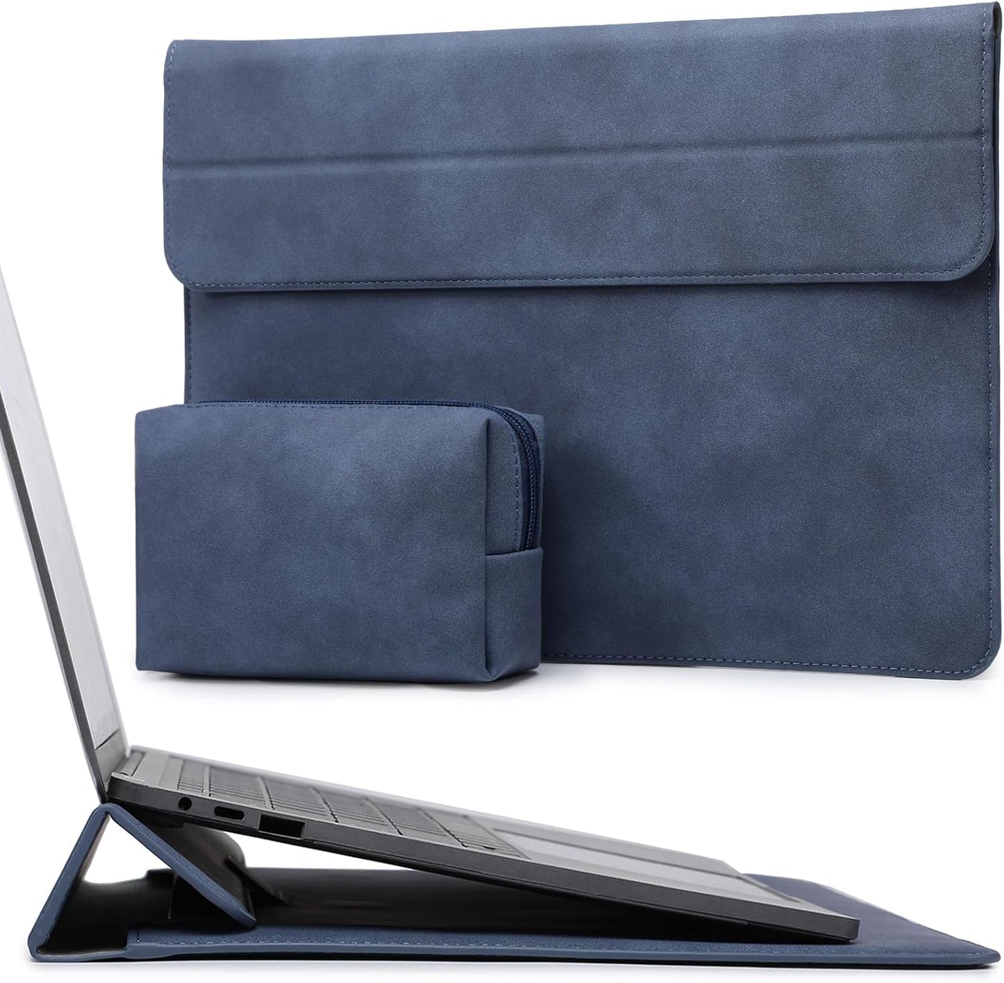 HYZUO 13.3-14 Inch Laptop Sleeve Case with Stand Feature for MacBook Pro 14 M5/M4/M3/M2/M1 2026-2021, MacBook Pro/Air 13.3, 13.5" 13.8" Surface Laptop, HP Spectre X360 13/14, Navy Blue