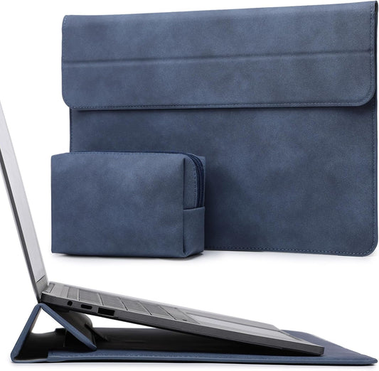 HYZUO 15-16 Inch Laptop Sleeve Case with Stand Feature for MacBook Pro 16 M4/M3/M2/M1 Pro/Max 2025-2019, XPS 15, MacBook Pro 15 2015-2012, Samsung Galaxy Book Flex/Pro 15, Navy Blue
