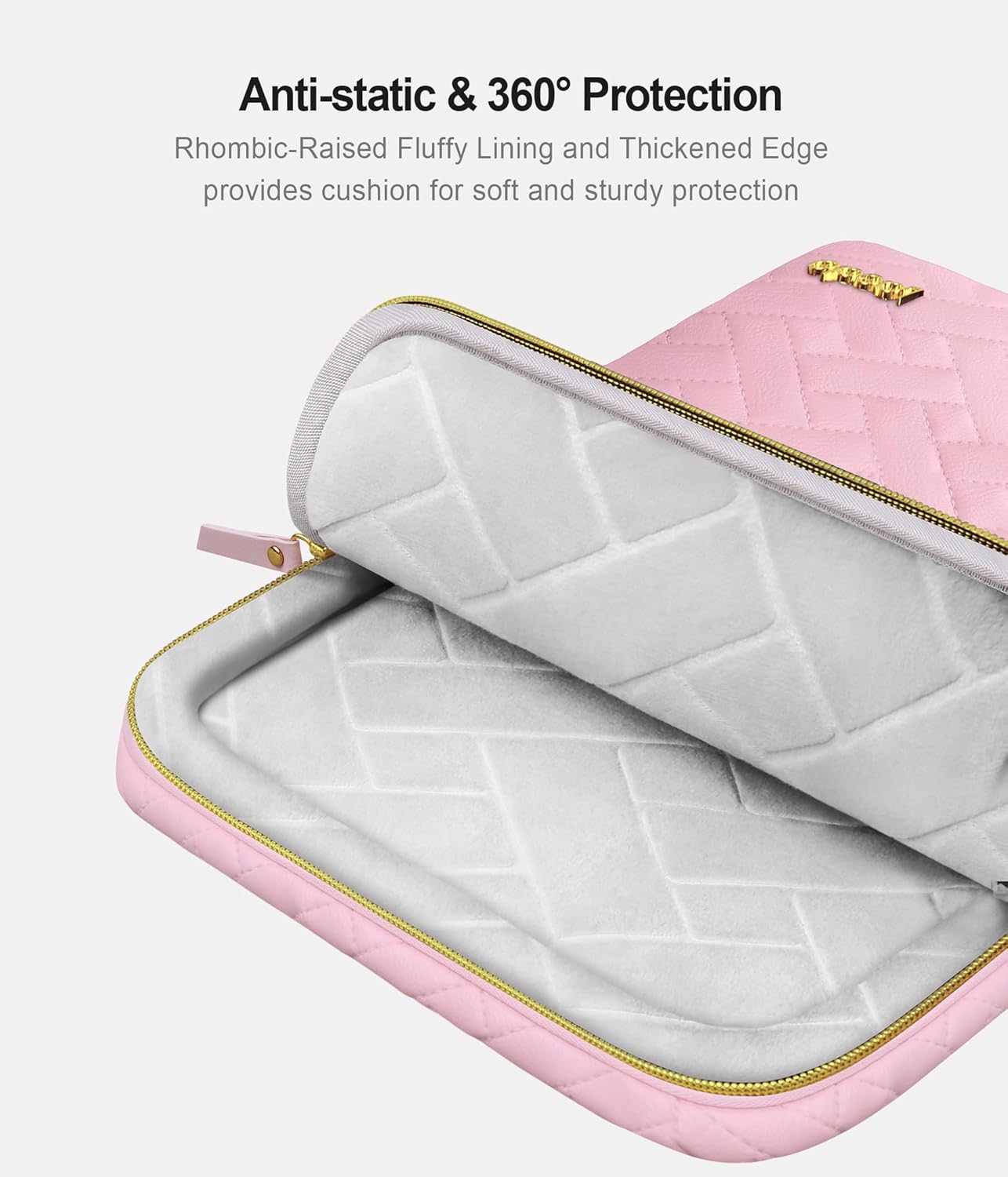 Lacdo 360° Protective Laptop Sleeve Case for 16 inch New MacBook Pro M4/M3/M2/M1 Pro/Max A3403 A3186 A2991 A2780 A2485 A2141 2024-2019, 15 inch Surface Laptop 7th Copilot+PC Computer Bag, Sakura Pink