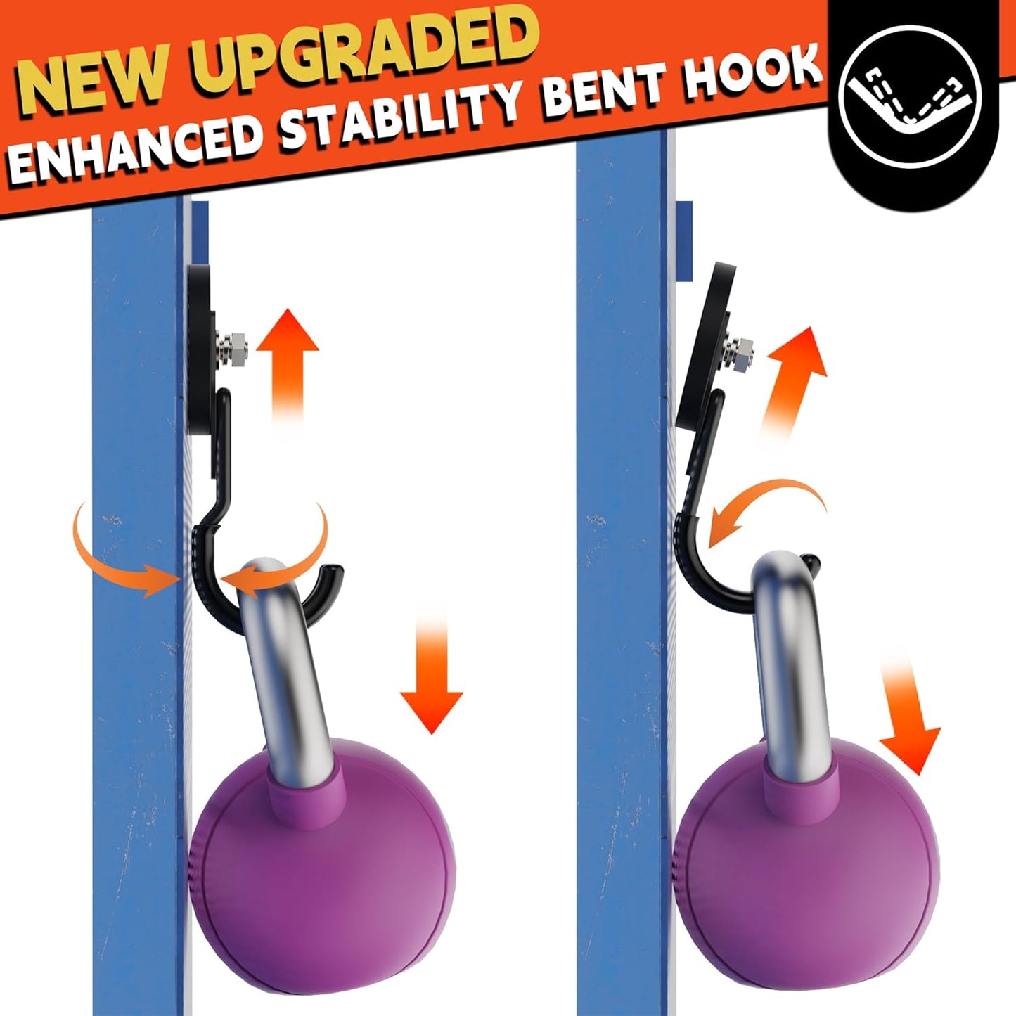 ULIBERMAGNET New Upgraded Garage Magnetic Hooks, 2 Pack Black Heavy Duty Large J Hooks with Magnet, Black Strong Anti-Slip Coating Magnet Hooks for Garden Tools, Ropes,Drill,Metal Cabinet,Pegboard