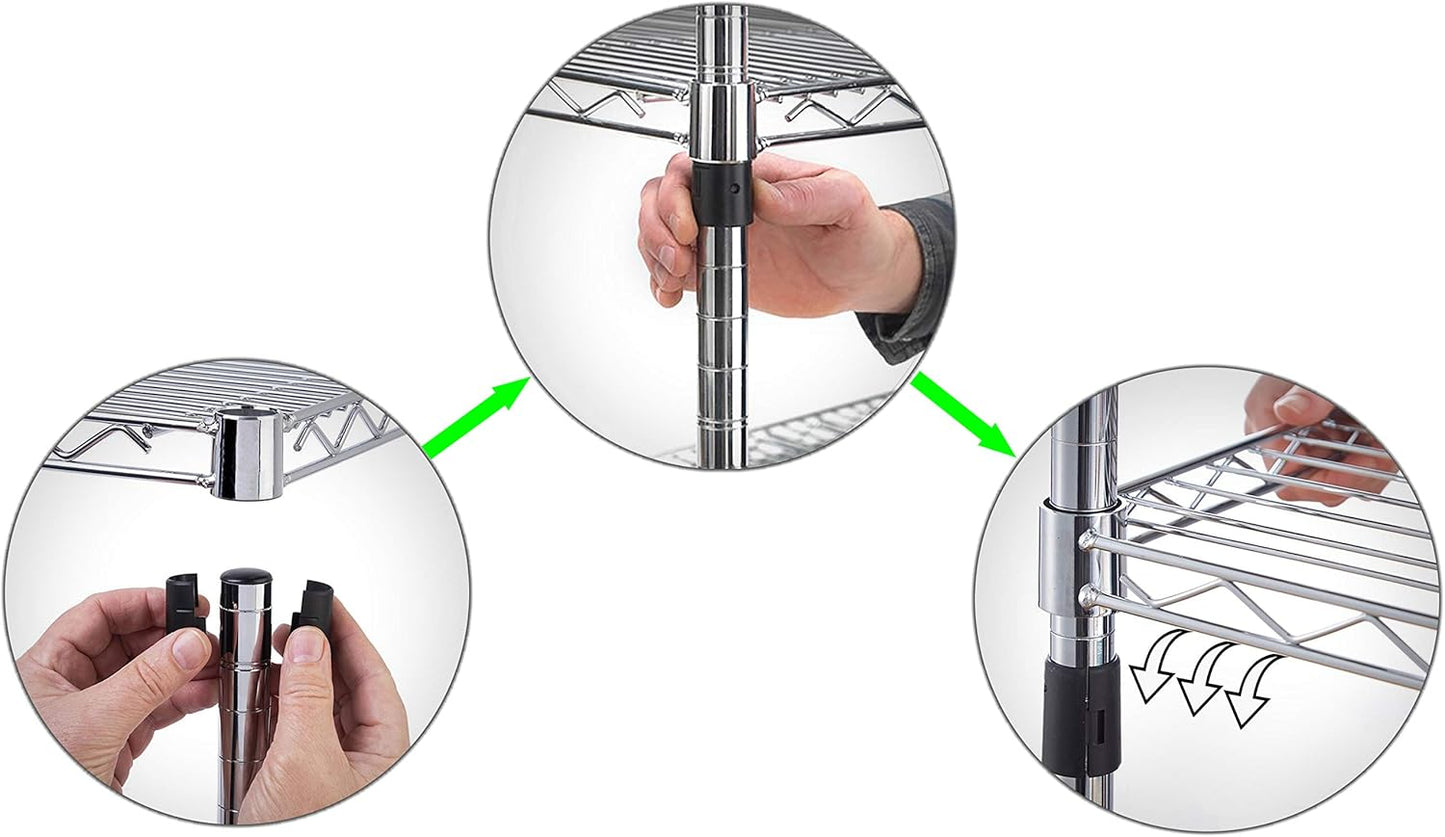 18" Deep x 72" Wide x 96" Height Wire Shelving Kit | 6-Tier | NSF Commercial Storage Rack Unit