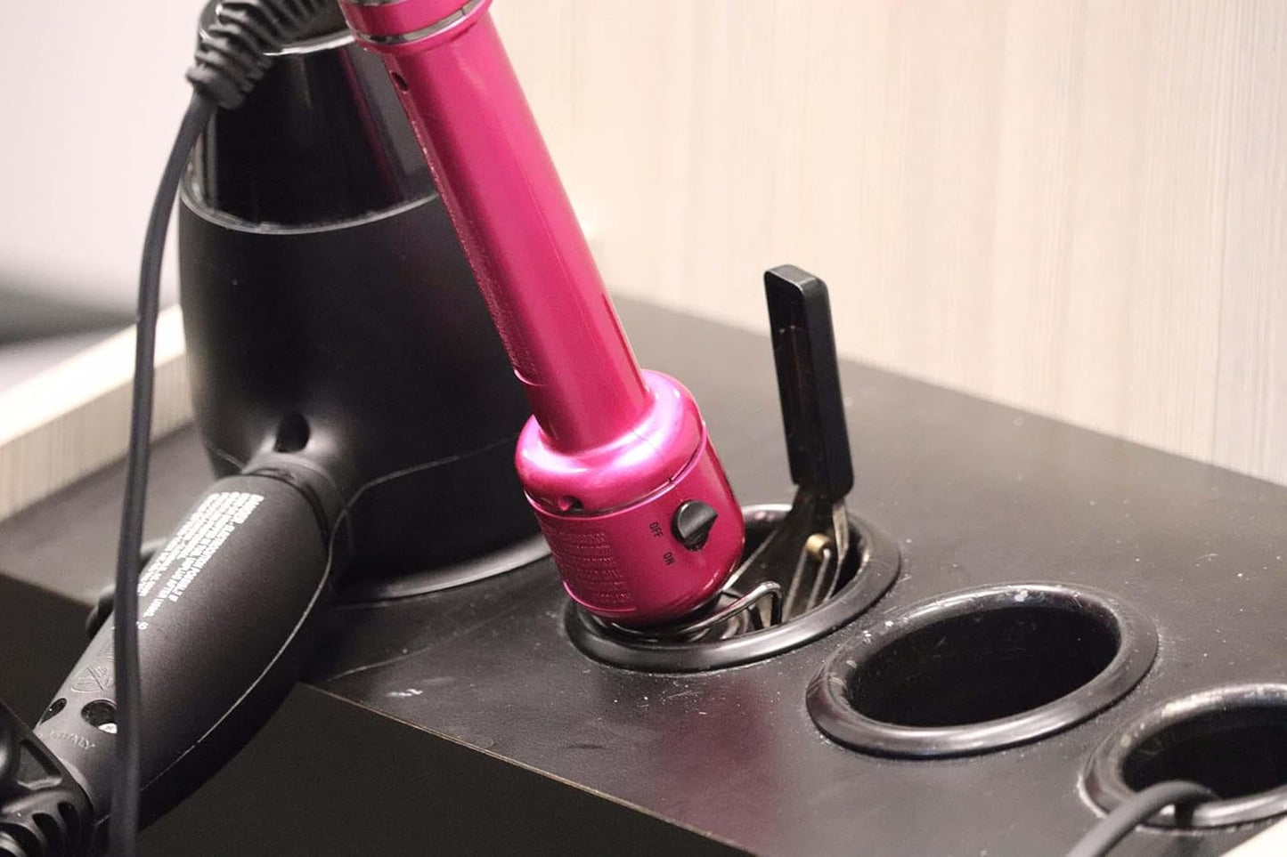 Premium Salon Appliance Stainless Steel Holder Package - 3" Blow Dryer Ring, 2" Curling Iron Ring, and Flat Iron Organizer Set