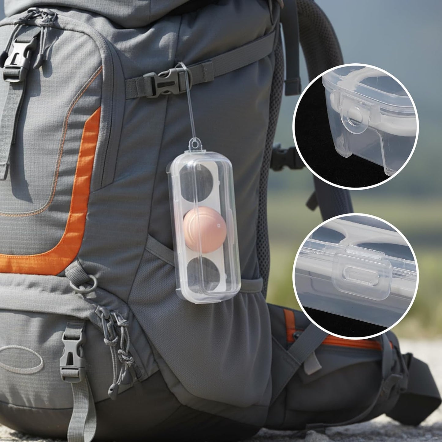 2 PCS Boiled Egg Container Boiled Egg Carrier Camping Eggs Carrier Container Hard Eggs Storage Bag Case for Camping, Outdoor, Hiking, Kitchen, Refrigerator, Trekking