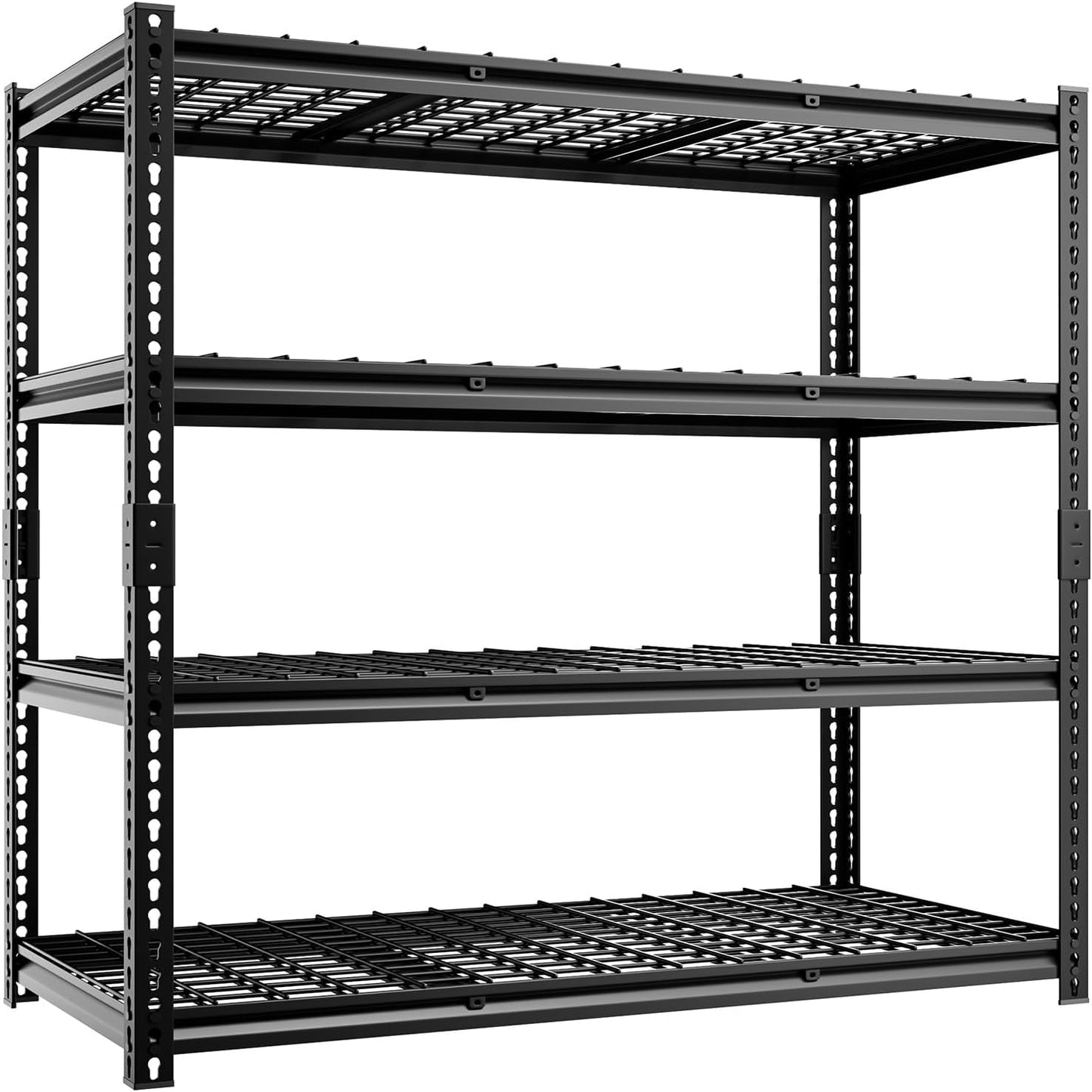 4-Tier 60" W X 24" D X 60" H Garage Shelves 2500LBS Heavy Duty Shelving Adjustable Basement Storage Garage Shelf Metal Storage Rack Units Industrial Shelving