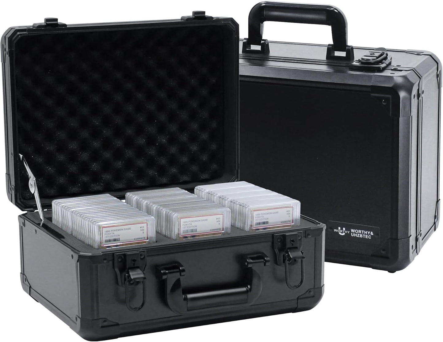 Graded Card Storage Box; Durable Sports, PSA Card Storage Case- Trading Card Storage Box - PSA Slab Case For Top Loaders (BLACK, 14.17x11.2x7 inches)