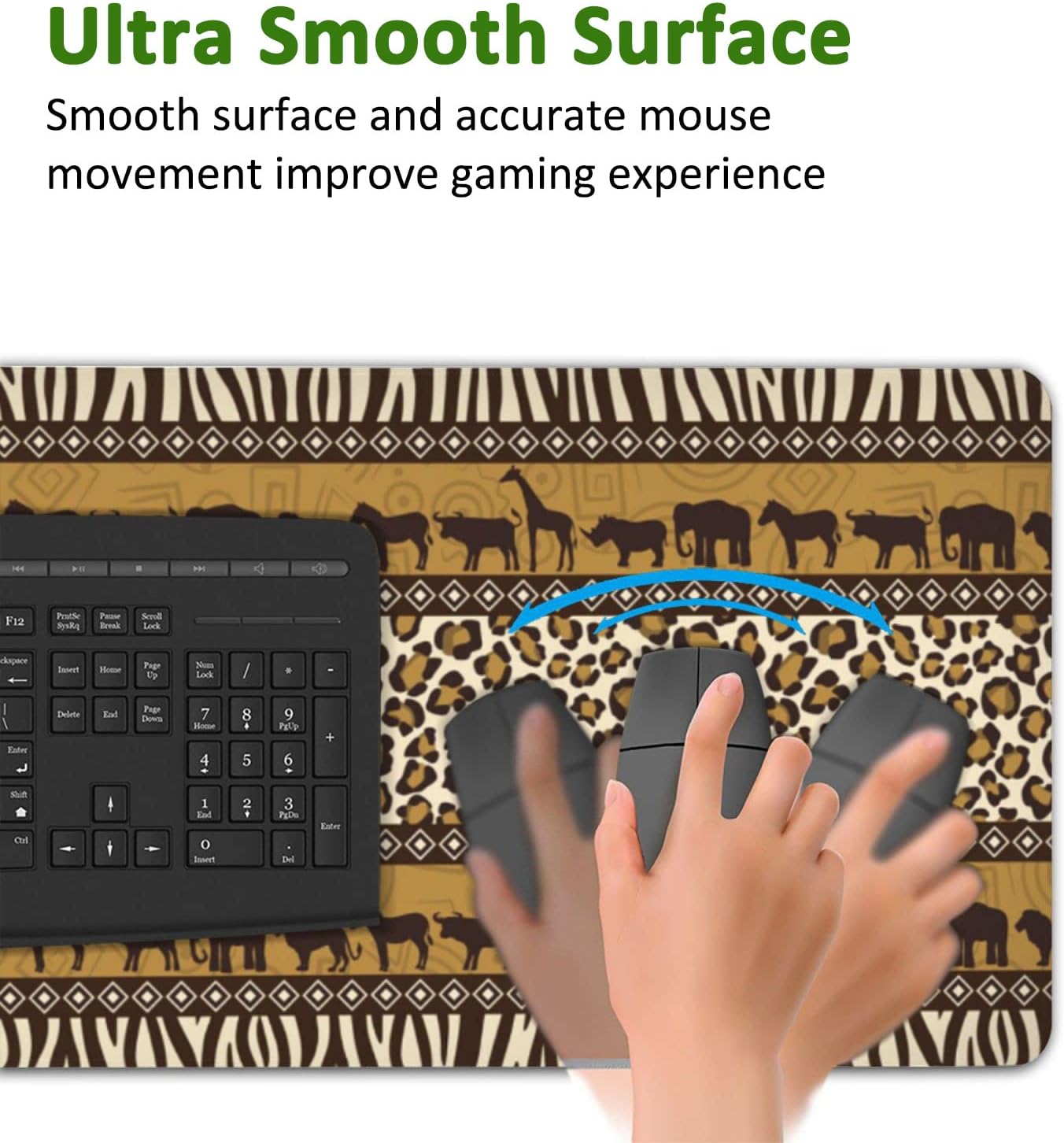 African Style Gaming Mouse Pad XXL Large Desk Mouse Pad Keyboard Mat with Stitched Edges Waterproof Non-Slip Desk Mat for Laptop,Keyboard,Computer 35.4 * 15.7 Inch