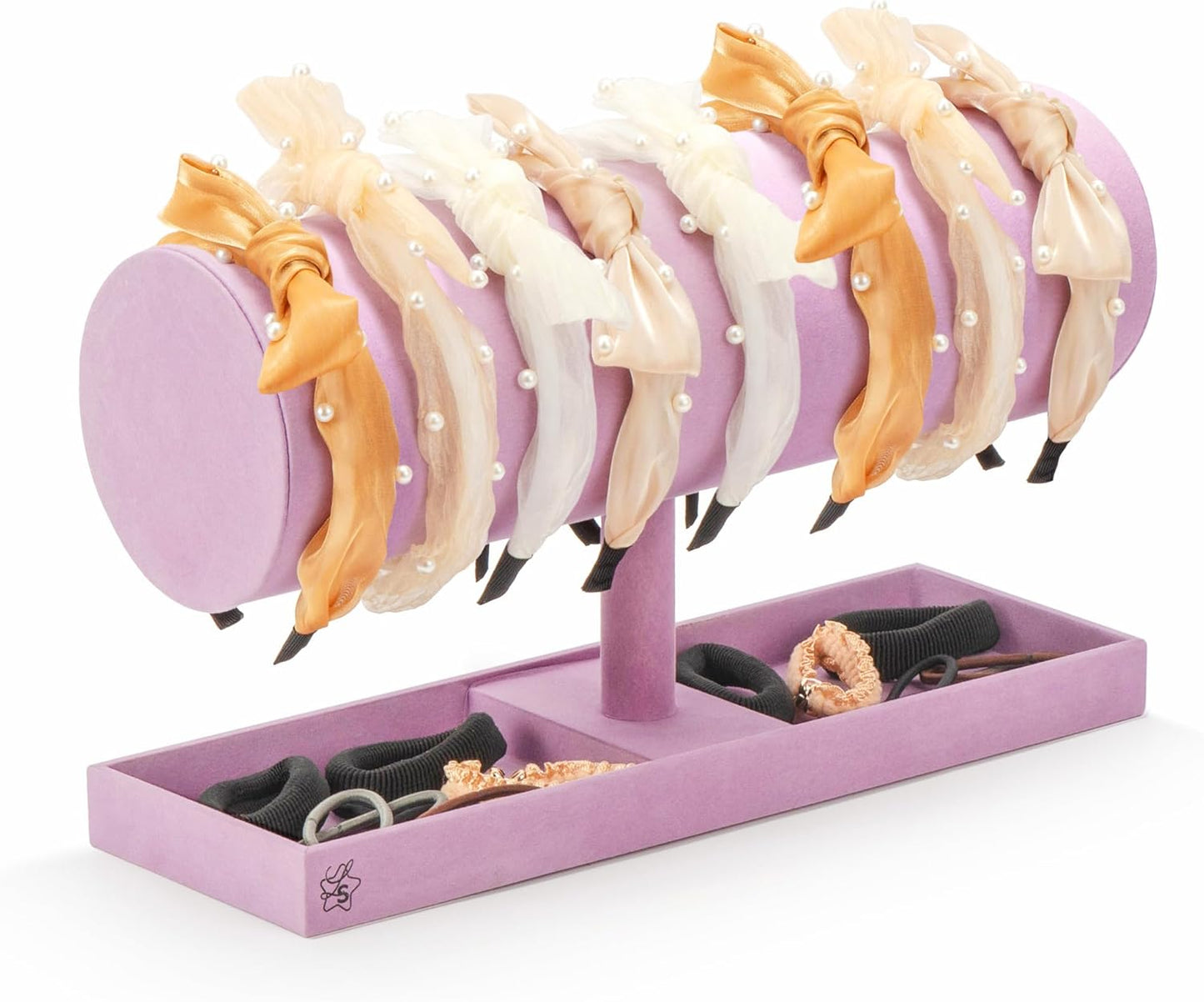 LS Lulu & Summer Headband Holder Organizer - Storage Stand Display Rack for Headbands, Hairband, Disney Ear, Tiara and Hair Accessories in Women and Girls Room (Purple)