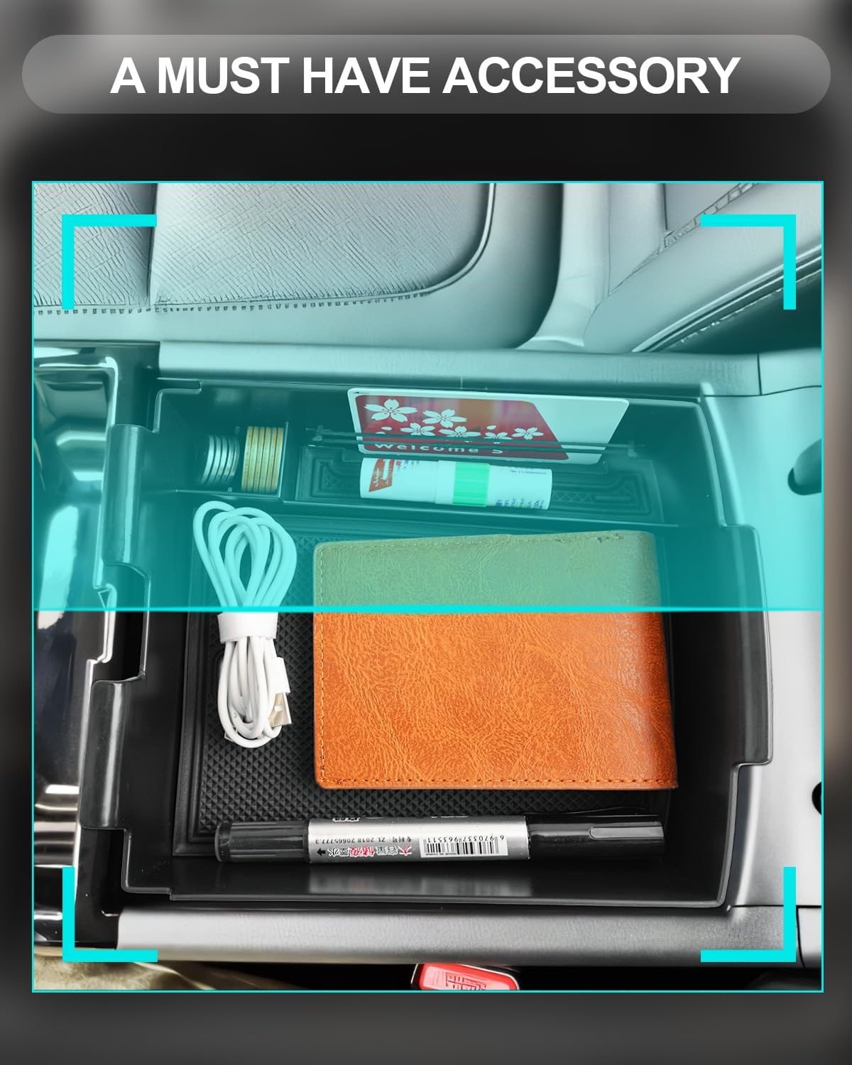 CDEFG for 2025 2026 Hyundai Tucson Limited Center Console Organizer, for 2025 2026 Hyundai Tucson Accessories Middle Console Storage Box(Electronic Transmission of AT ONLY)