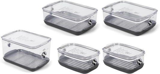Progressive ProKeeper Stackable Produce ProKeeper Storage Container with Stay-Fresh Vent System (PKS-5PC-Produce+)