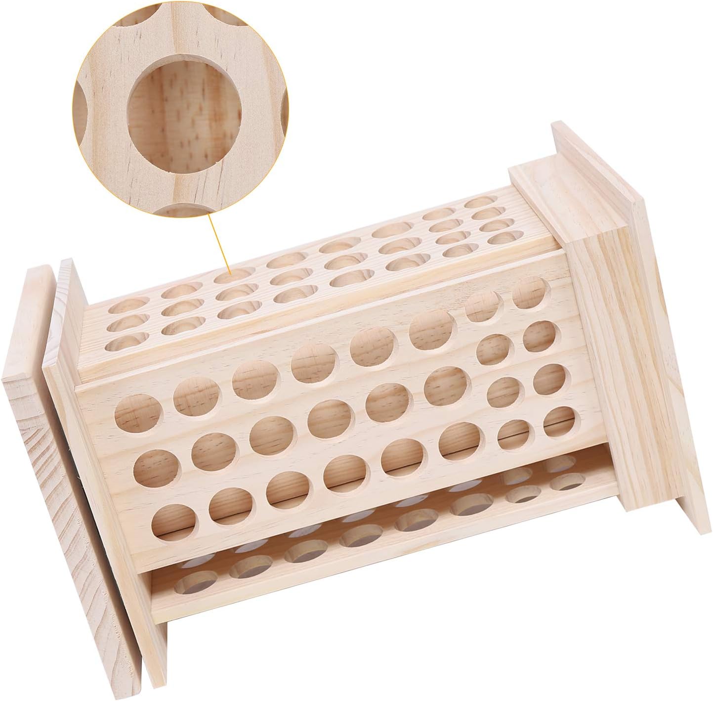 104-Hole Wooden Essential Oil Display Rack, 8 Tiers Rotating Pine Organizer for Home, Beauty Salon, Perfume Store, Hold 5ml & 15ml Bottles, Space-Saving Countertop Holder, Easy Access, 9.44*15.74in
