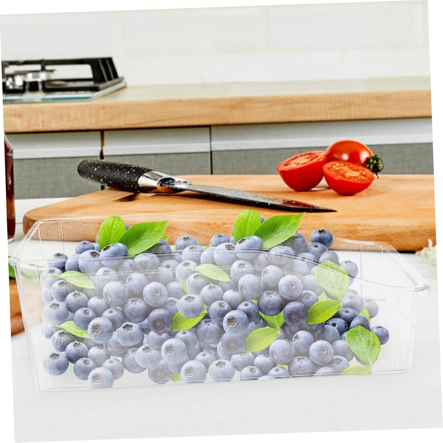 Clear Refrigerator Drawer Organizer Box for Kitchen Fridge Storage Food-grade Transparent Container for Vegetables Fruits Noodles and Meal Prep Space-saving Fridge Organizer