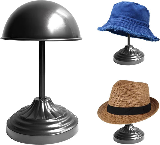 CHADWICK Modern Freestanding Hat Rack - Stylish Dome Design for Displaying Cowboy Hats, Caps, and Wigs - Sleek Black Finish