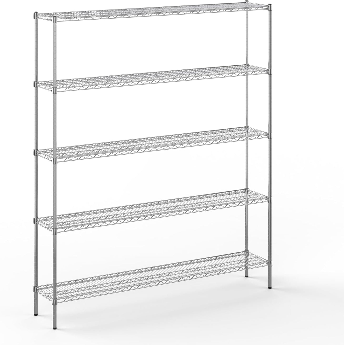 14" Deep x 72" Wide x 86" Height Wire Shelving Kit | 5-Tier | NSF Commercial Storage Rack Unit