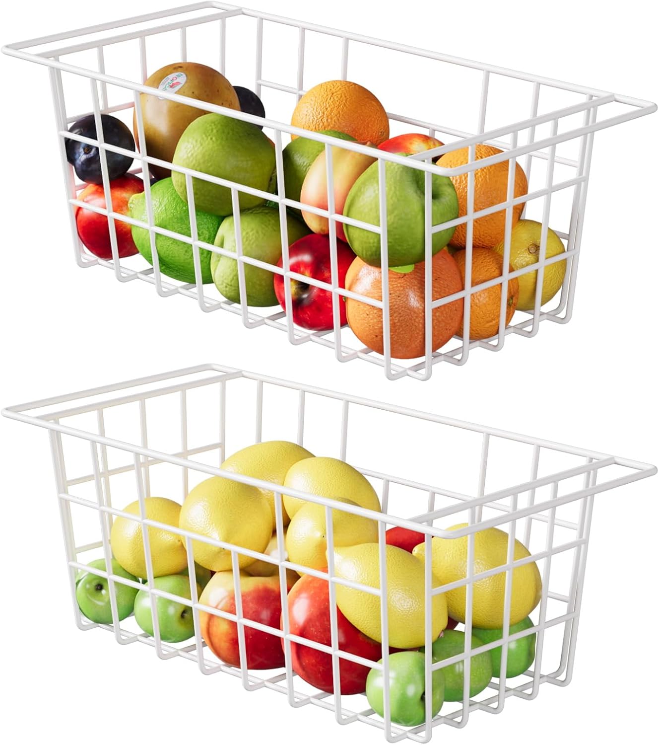 2Packs 16.5 inch Chest Freezer Organizer, Refrigerator Organizer Bins, Freezer Baskets with Handles, Metal Wire Baskets for Snacks, fruits, Potatoes, Meat