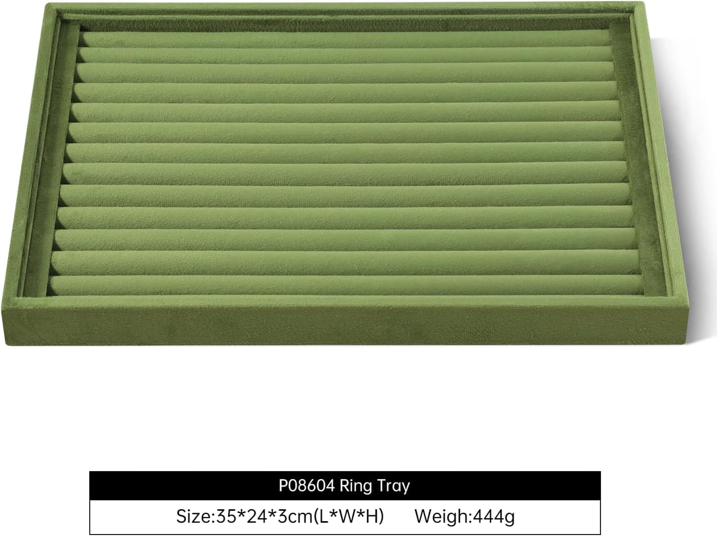 Velvet Ring Display Tray, Stackable Muilt Slot Rings Ear Stud Storage Tray, Drawer Insert Jewelry Accessories Organizers Plate (Olive Green)