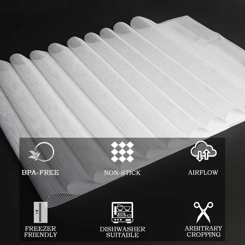 10 Pcs/Sets Silicone Dehydrator Sheets for Food Dehydrator & Freeze Dryer, 14x14 in