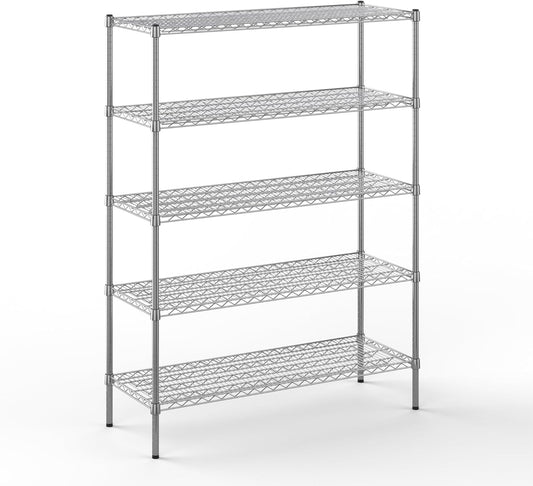 18" Deep x 48" Wide x 64" Height Wire Shelving Kit | 5-Tier | NSF Commercial Storage Rack Unit