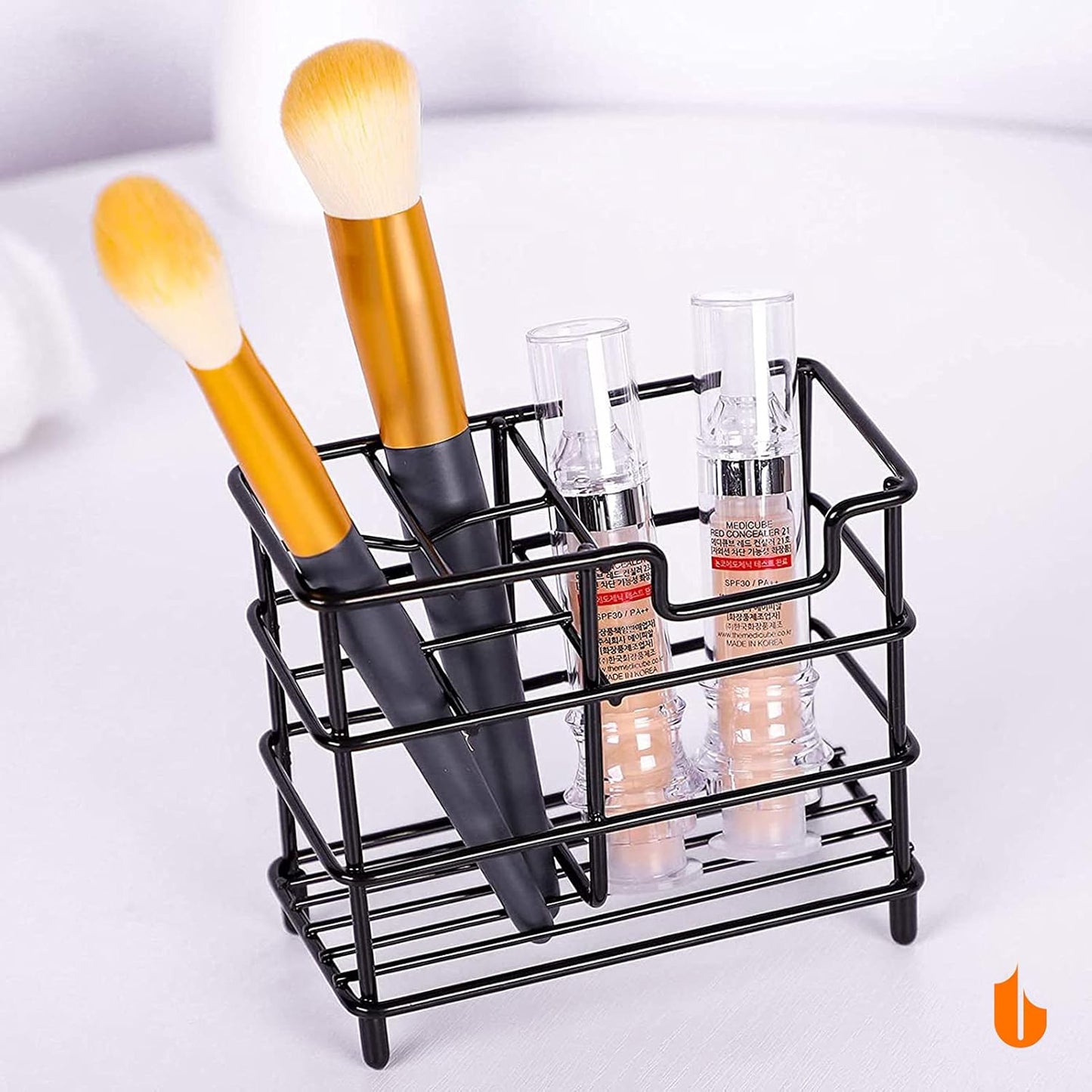 Urbanstrive 304 Stainless Steel Bathroom Toothbrush Holder Toothpaste Holder Stand Bathroom Accessories Organizer (Silver, Large)