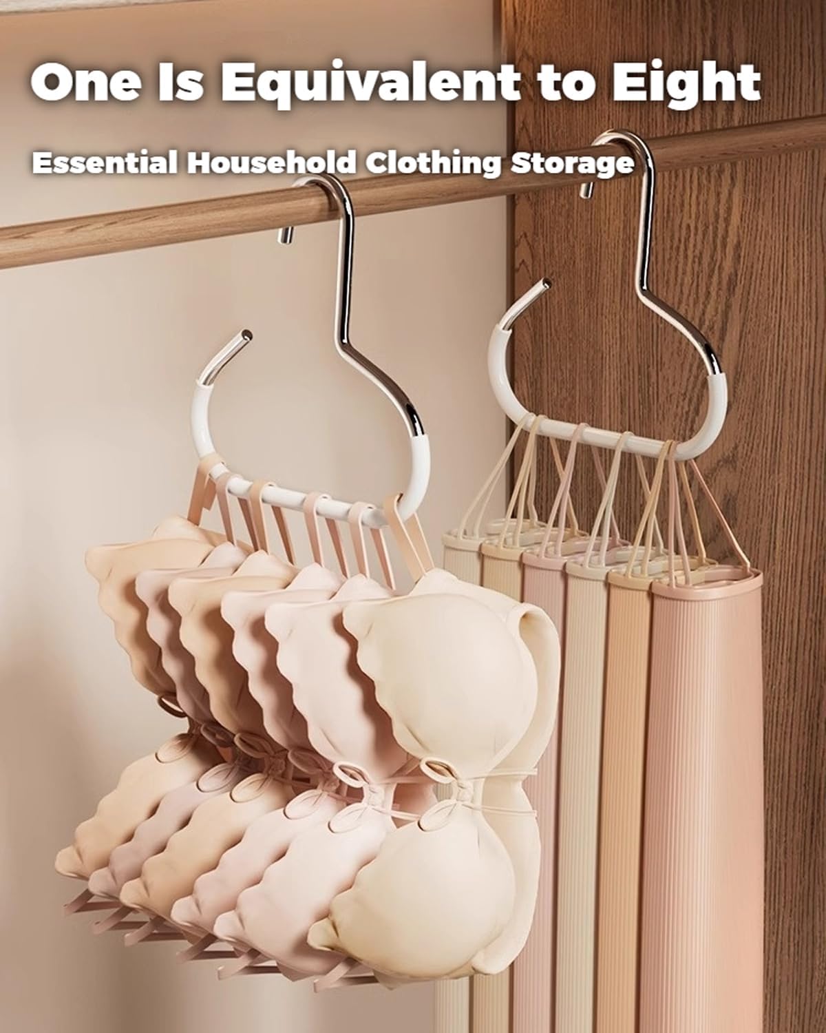 Durable Steel Hangers: Maximize Closet Space with Versatile Storage, Multifunctional Steel Hangers, Heavy Duty Closet Organizer Hooks for Hats, Scarves, Belts, Ties, Bra, Anti-Slip (White, 24 PCS)