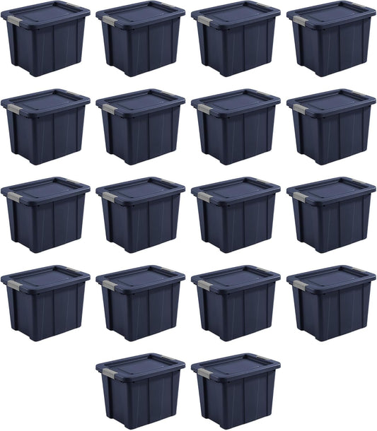 Sterilite 18-Pack Storage Bins with Lids, Heavy Duty Totes, Tuff1, 18 Gallon, Dark Indigo