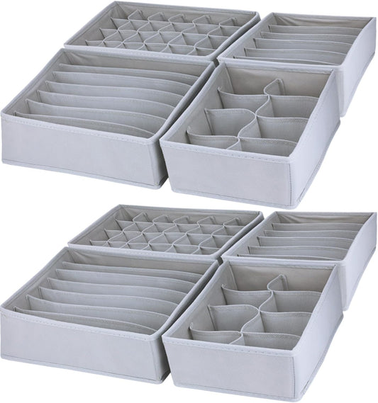 Dresser Drawer Organizer 8 Pack Clothes Underwear Sock Storage Light Gray Drawer Dividers Grey Foldable Closet Organizer Storage Box Dresser Drawer Organizers