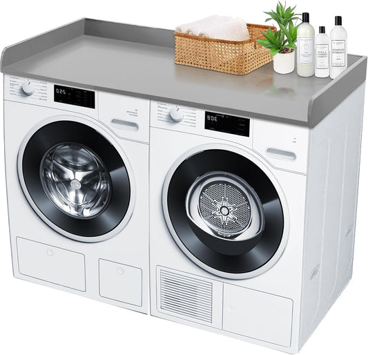 Royxen Laundry Countertop Solid Wood, Countertop for All Front-Loaded Washing Machine and Dryer, Extra Room for Laundry Room, Gray