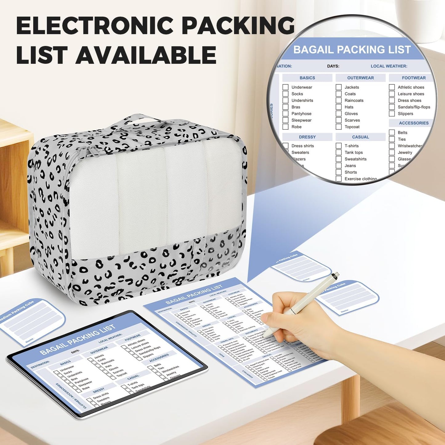 BAGAIL 9 Set Packing Cubes Luggage Packing Organizers for Travel Accessories
