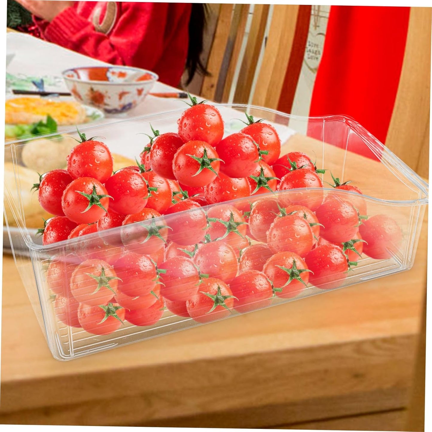 Clear Refrigerator Drawer Organizer Storage Container for Fridge Food-grade Storage Box for Kitchen Transparent Fridge Organizer Bin for Vegetables and Meat Preservation