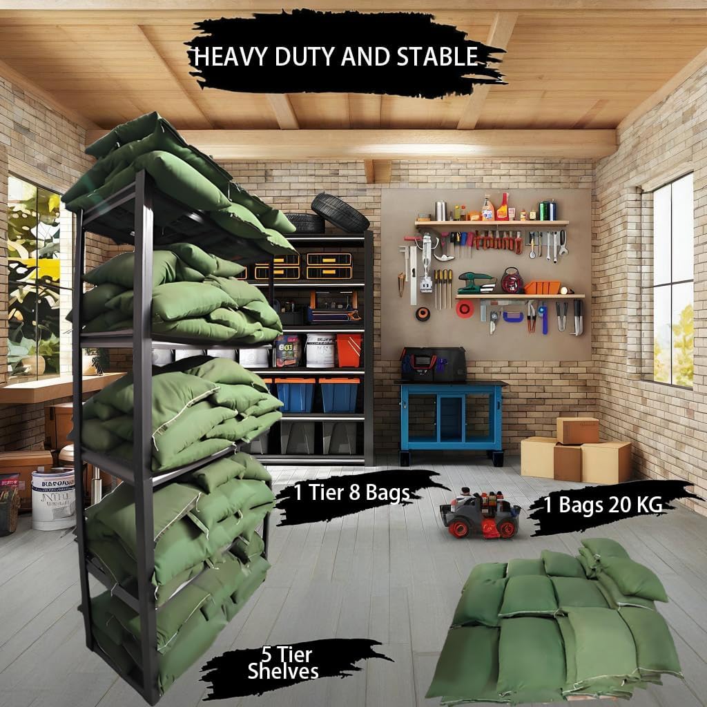 Storage Shelving Unit Adjustable Heavy Duty Garage Shelves 6-Tier Metal Organizer Utility Rack for Kitchen Pantry Basement Pantry Warehouse Laundry Black 83" H x 54.8" W x 23.2" D 3600LBS