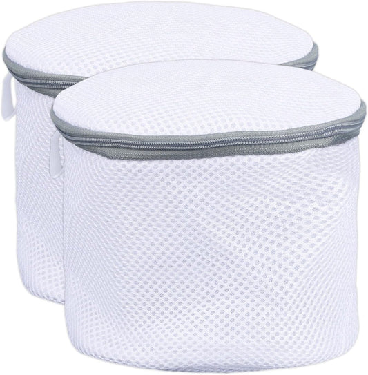 2pcs Underwear Bra Mesh Laundry Bag, 6.50x5.91in/16.5x15cm Durable Reusable Delicate Undergarment Laundry Net with Reinforced Washing Machine Mesh for College Dorm Travel Family Apartment
