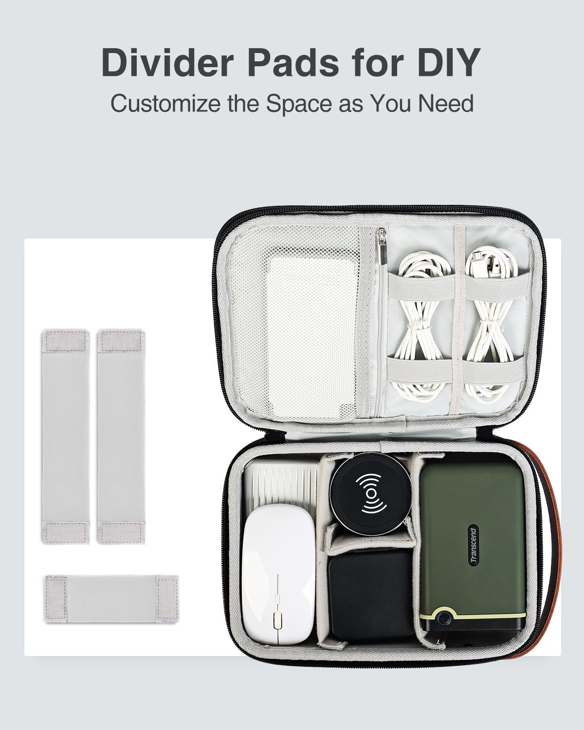 Luxtude Electronics Organizer Travel Case, Portable Tech Organizers Travel Case, Hard Cases for Electronics, Sturdy Charger Bag, Waterproof Tech Bag for Charger/Mouse/Hard Drive, Christmas Gifts