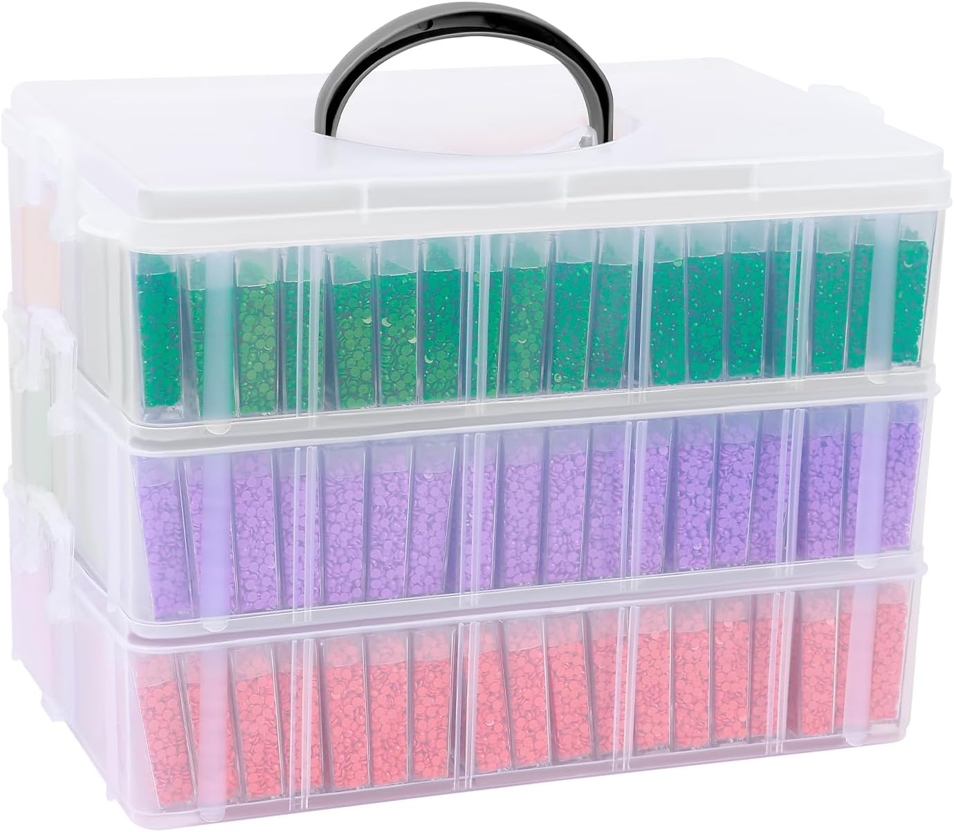 VTG Diamond Painting Storage Container, 240 Grids, Bead Organizer for Art Supplies, Jewelry Craft Storage Box